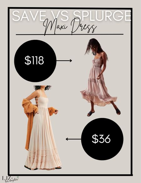 This save vs splurge is a great find for this spring maxi that is a dupe of the free people maxi.  This maxi dress comes in so many colors and for half the price you can get more than one color! 

#LTKFind #LTKsalealert #LTKSeasonal