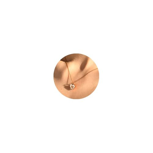 JINEAR Dainty Gold Heart Necklaces for Women, 14k Gold CZ Pendant Necklace Simple Cute Necklaces for Teen Trendy Gold Heart Necklace Preppy Jewelry | Amazon (US)