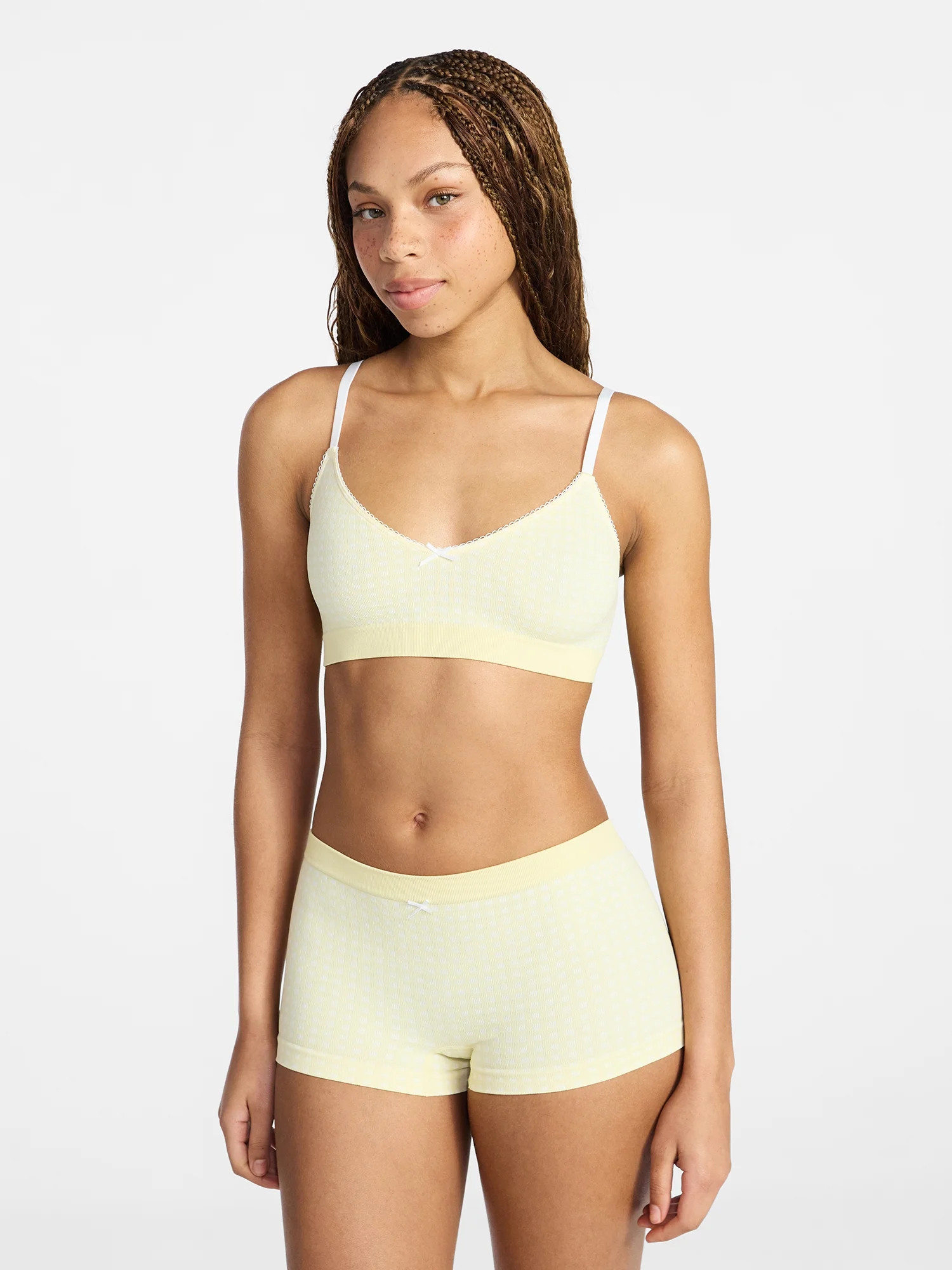 No Boundaries Seamless Triangle Bralette & Boyshort Set, 2-Piece, Women's XS-XXXL | Walmart (US)
