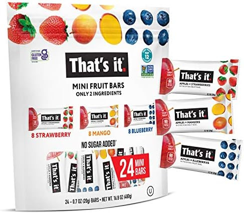 That's it. Mini Fruit Bars (Variety 24 PACK) No Sugar Added, Plant-Based, Vegan & Gluten Free, Br... | Amazon (US)