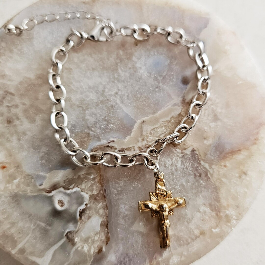 Vintage Cross Bracelet - Etsy | Etsy (US)