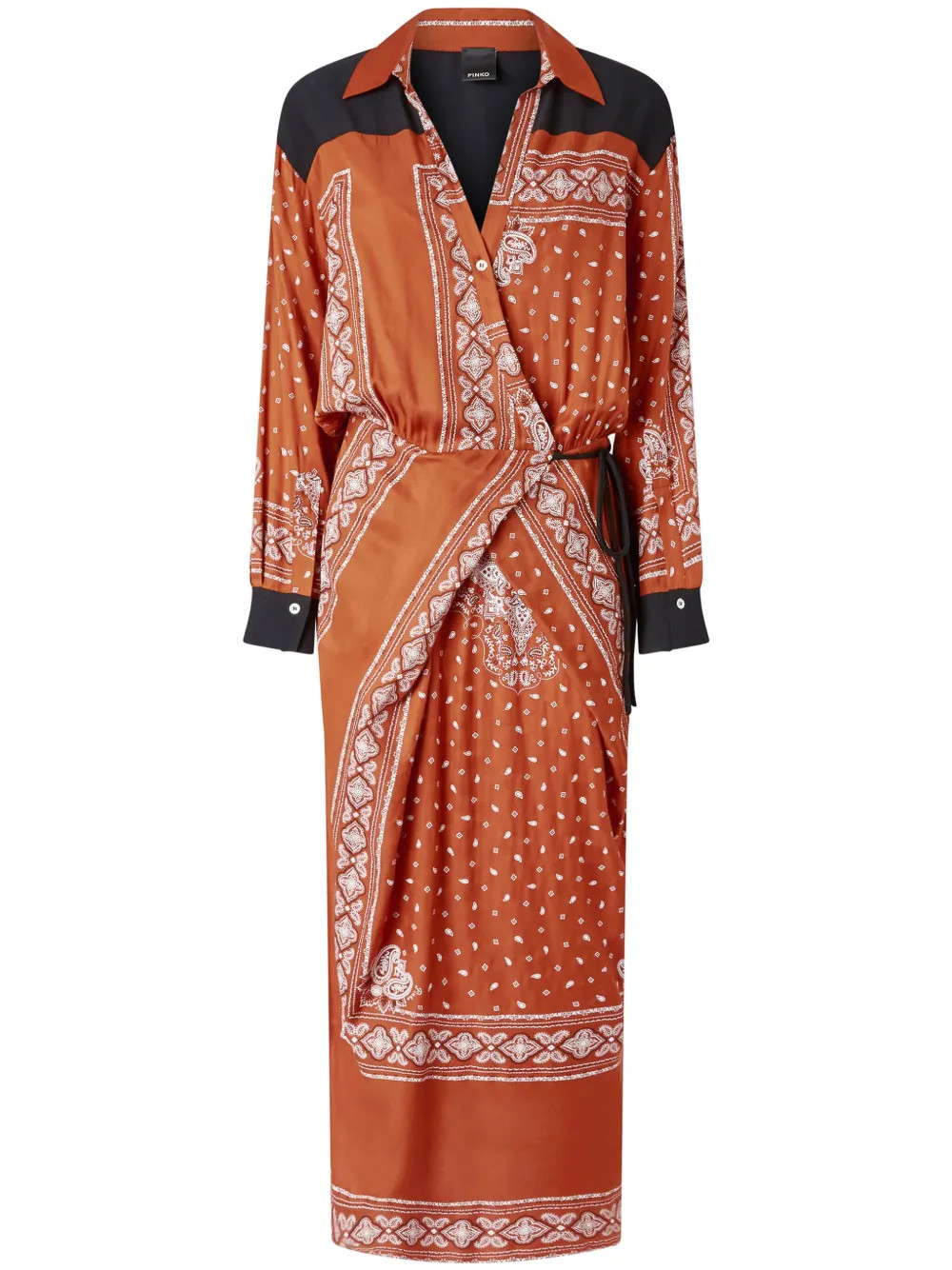 PINKO bandana-print Dress | Brown | FARFETCH | Farfetch Global
