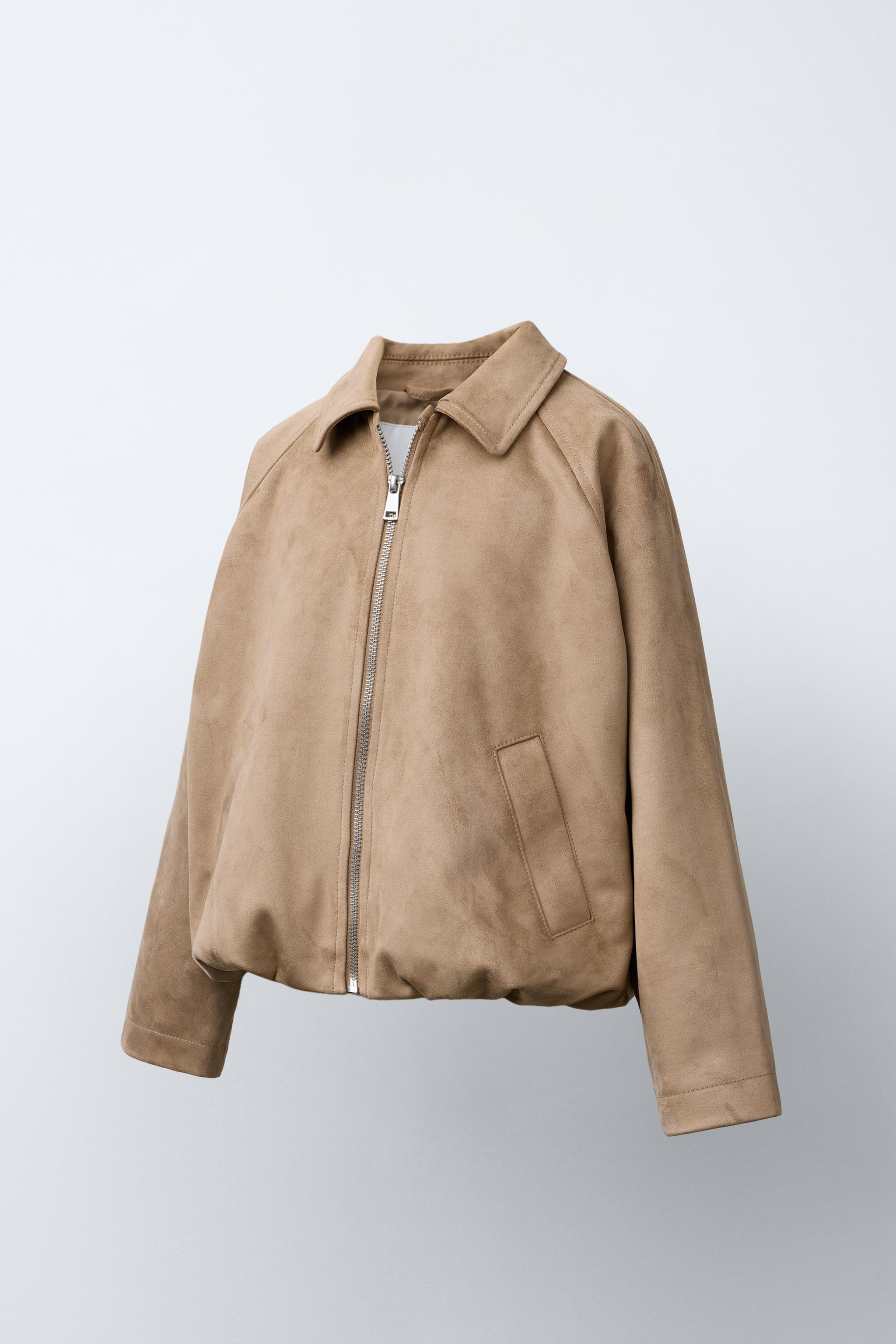 FAUX SUEDE BALLOON JACKET | Zara US