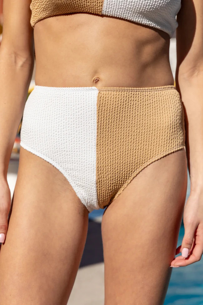 Tropical Daydreams Nude and Ivory Bikini Bottom | Pink Lily