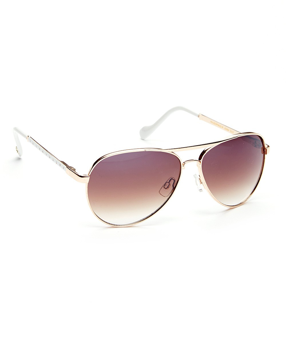 Jessica Simpson Collection Women's Sunglasses GOLD - Gold Aviator Sunglasses | Zulily
