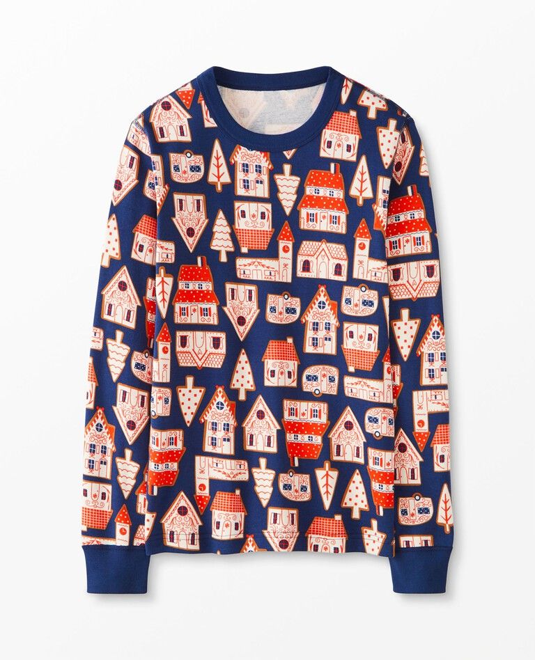 Adult Unisex Holiday Print Long John Pajama Top | Hanna Andersson