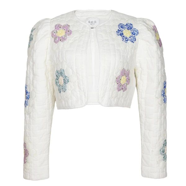 Violette Patch Jacket, White | The Avenue