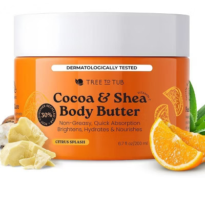 Tree To Tub Shea Body Butter for Dry, Extremely Dry, Sensitive Skin - Moisturizing Body Cream for Women & Men, Hydrating Body Lotion Moisturizer | Target