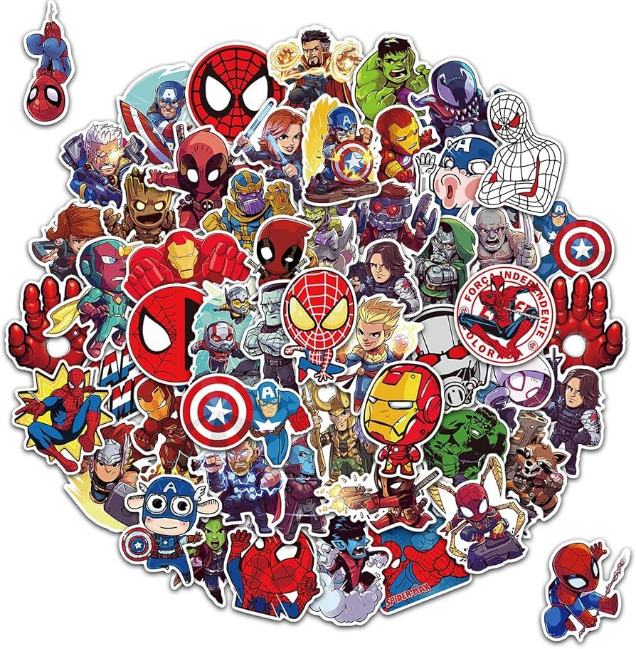 STICKER SKIN 102pcs Superhero Stickers for Water Bottles Waterproof Stickers for Laptop Car Cup C... | Amazon (US)