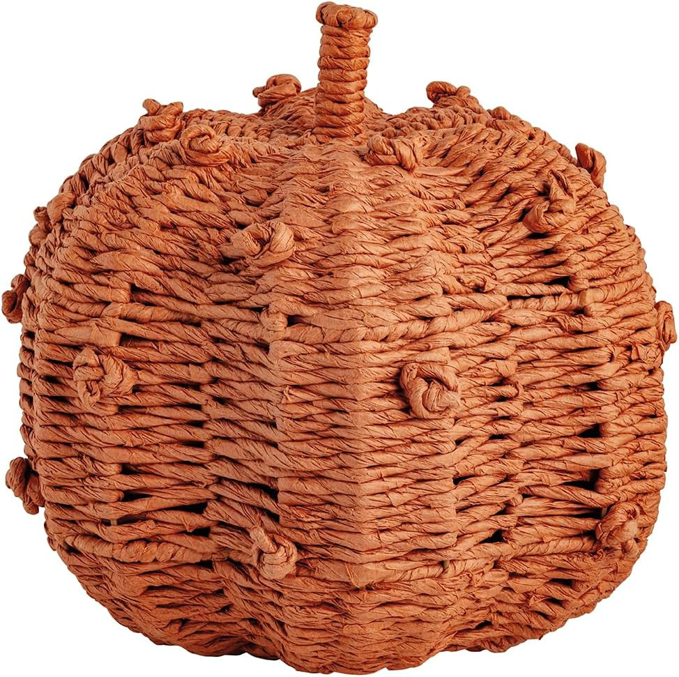 Mud Pie Thanksgiving Orange Woven Knot Pumpkin | Amazon (US)