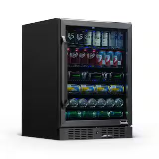 NewAir 24 in. 177 (12 oz.) Can Built-In Beverage Cooler Fridge with Precision Temperature in Blac... | The Home Depot