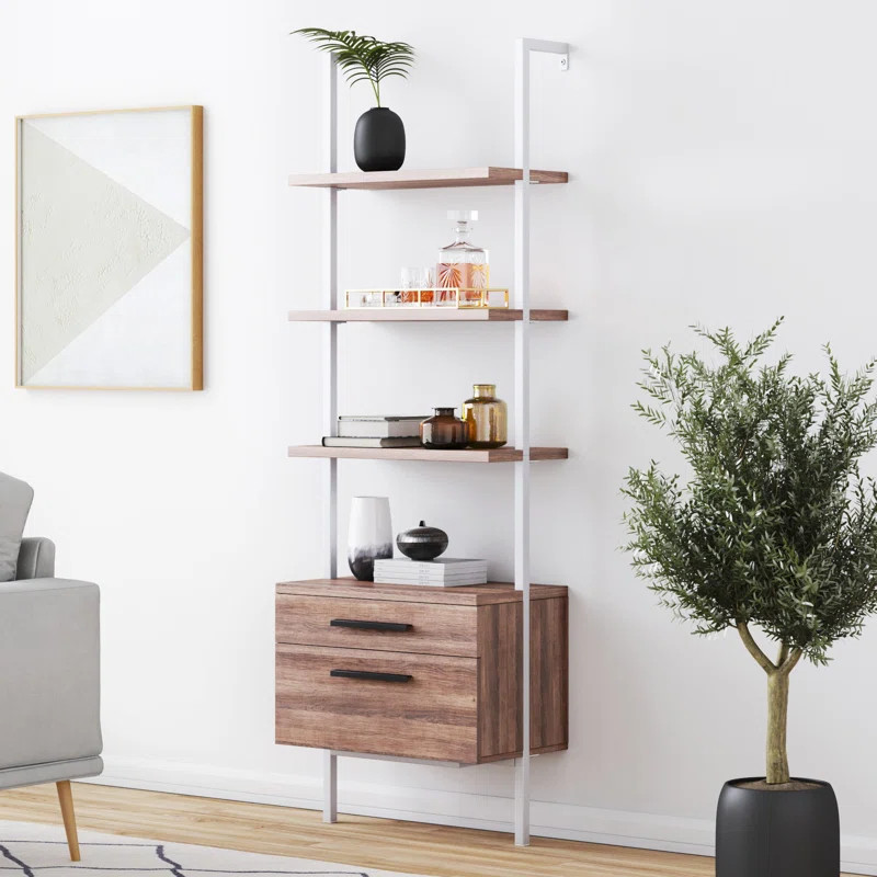 Zachary Open Shelf Industrial Ladder Bookcase | Wayfair North America