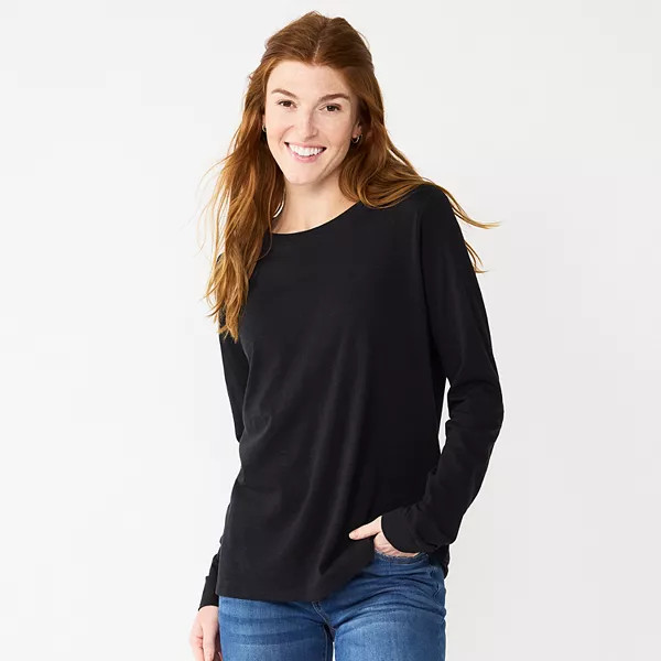 Women's Sonoma Goods For Life® Everyday Crewneck Long Sleeve Tee | Kohl's