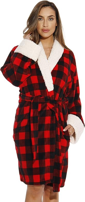 Sherpa Trim Plush Robe for Women | Amazon (US)