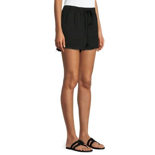 For The Republic Women's Pull On Fringe Hem Jean Shorts | Walmart (US)