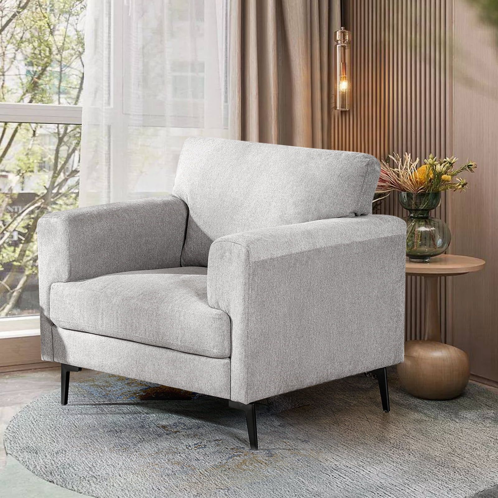 July's Song Accent Chair, 37.8” Wide Linen Oversized Upholstered Living Room Armchai... | Walmart (US)
