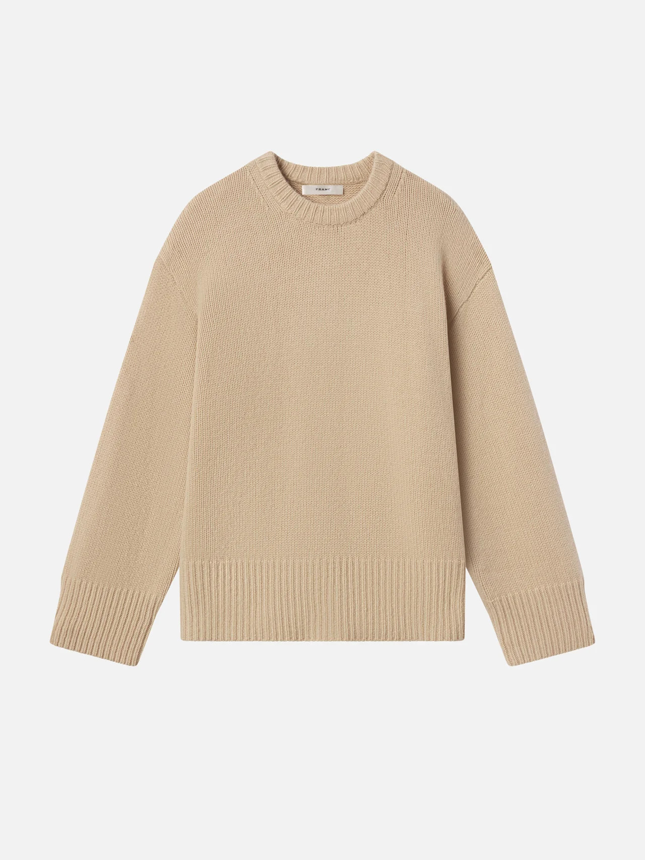 THE CASHMERE OVERSIZED CREW OATMEAL HEATHER | Frame Denim