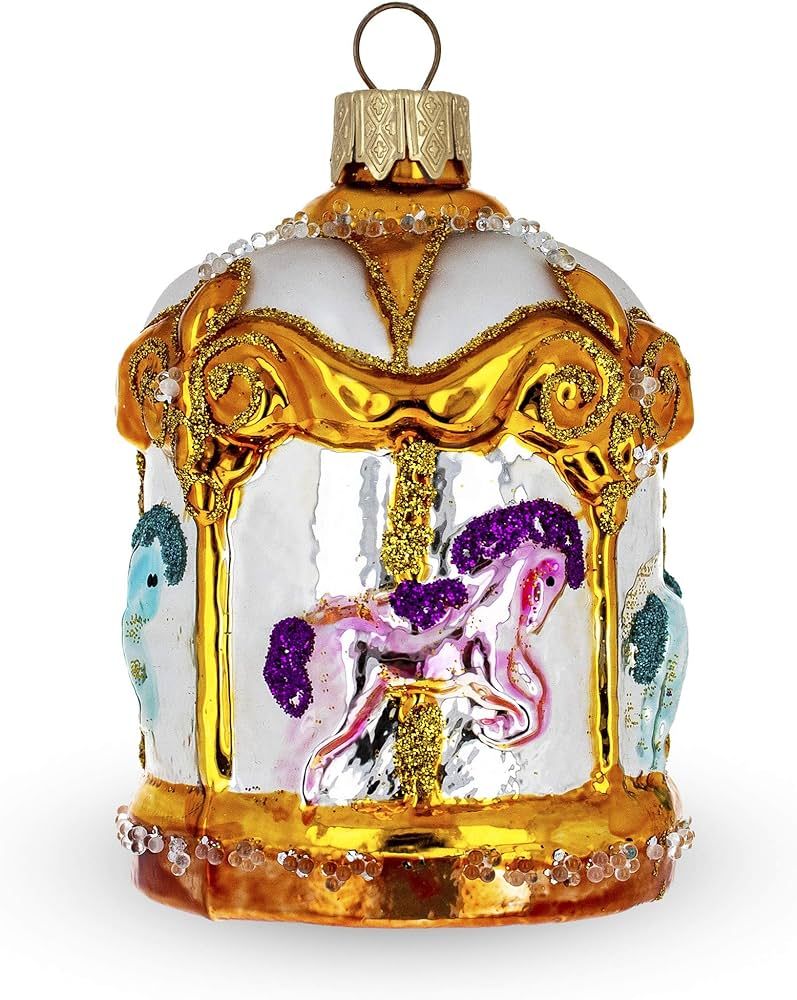 Golden Carousel Glass Christmas Ornament | Amazon (US)