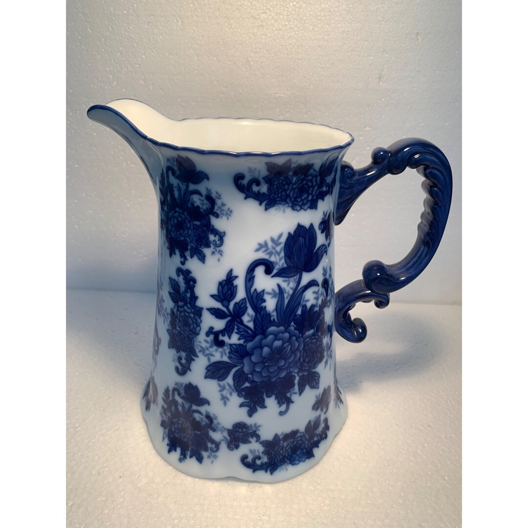 Vtg China Cobalt Blue and White 9 Hi Pitcher Marked C B - Etsy | Etsy (US)