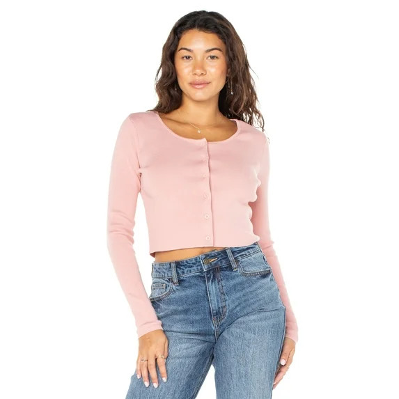 Celebrity Pink Juniors Long Sleeve Cropped Cardigan | Walmart (US)