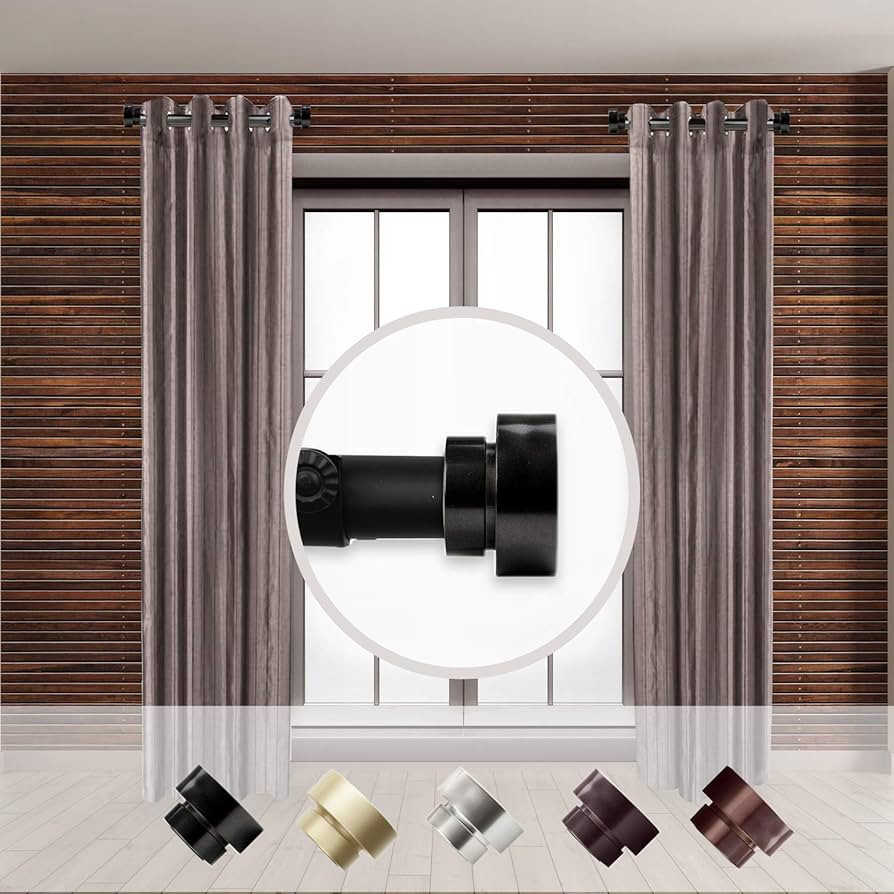 Rod Desyne SIDE100-2 1" Side Curtain Rod, 12-20 inch (Set of 2), Black | Amazon (US)