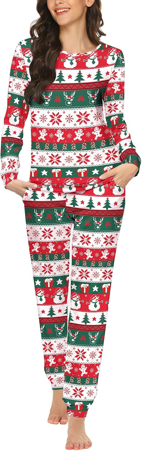Ekouaer Womens Jogger Pajama Sets Long Sleeve Sleepwear Lounge Sets XS-XXL | Amazon (US)