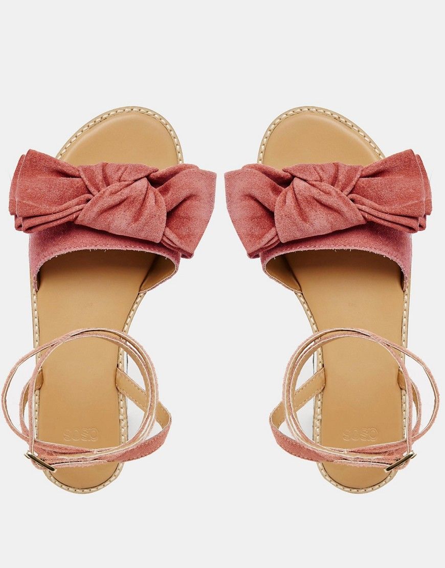 ASOS FULLY Suede Bow Sandals | ASOS UK