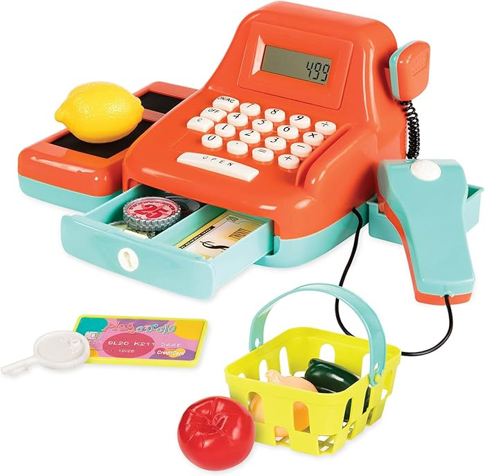 Battat Interactive Kids Cash Register, 26 Pieces, Pretend Play Shopping Set | Amazon (US)