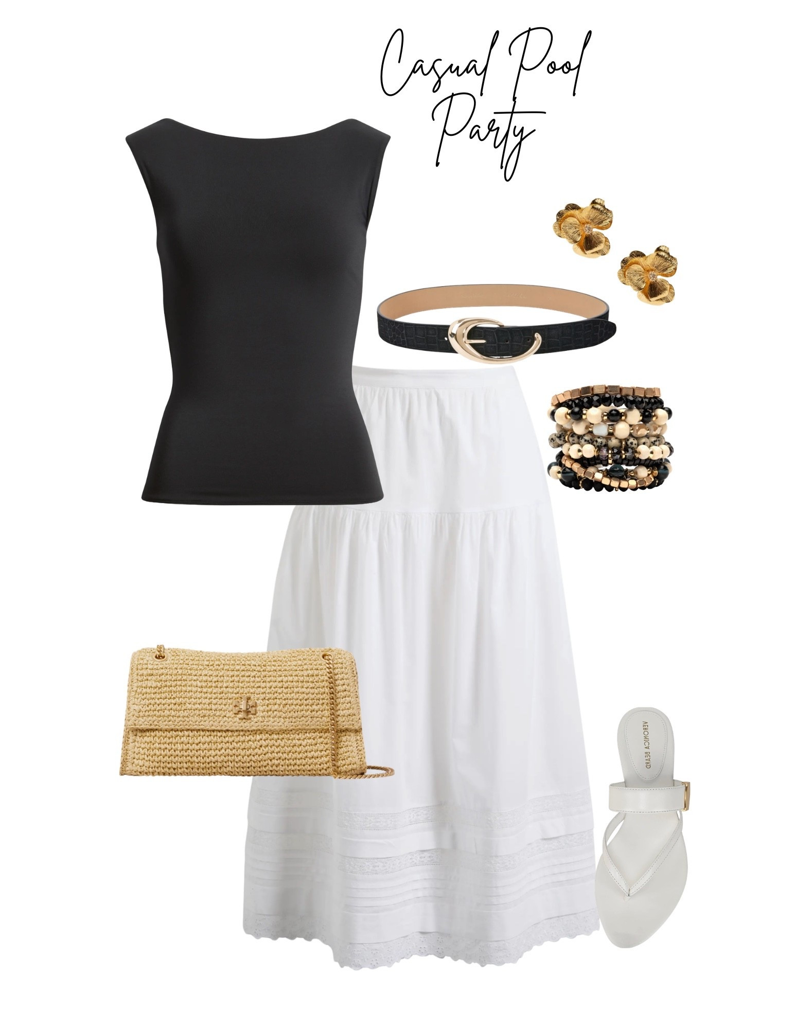 A white smock waist skirt is so versatile!! It can be worn with a pair of sneakers and a tee or dressed up for a casual night out!
We love the crisp and clean lined look of an outfit like this for the summer!

#LTKSeasonal #LTKOver40