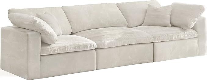 Meridian Furniture Cozy Collection Contemporary Fiber Filled Comfort Overstuffed Velvet Upholster... | Amazon (US)