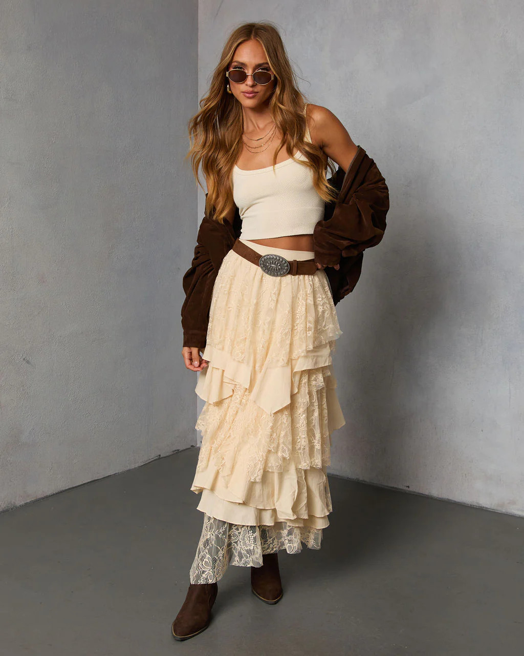 Folklore Fit Lace Maxi Skirt | VICI