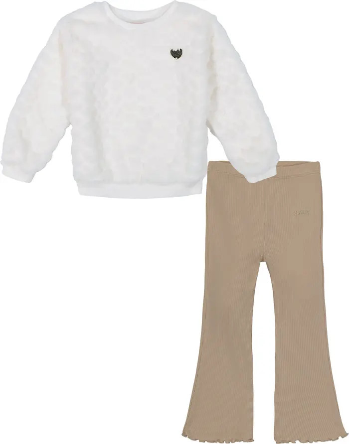 Juicy Couture Kids' Faux Shearling Pullover & Flare Leggings Set | Nordstromrack | Nordstrom Rack