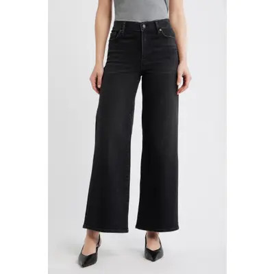 FRAME Le Slim Palazzo High Waist Wide Leg Jeans in Black at Nordstrom, Size 32 | Nordstrom
