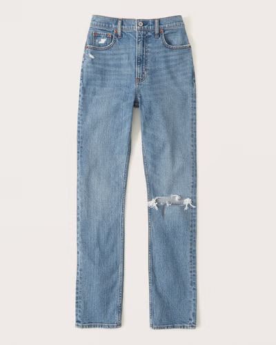Ultra High Rise Slim Straight Jeans | Abercrombie & Fitch (US)