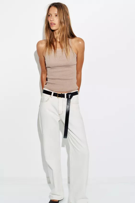 RIBBED STRAPPY TOP | Zara UK