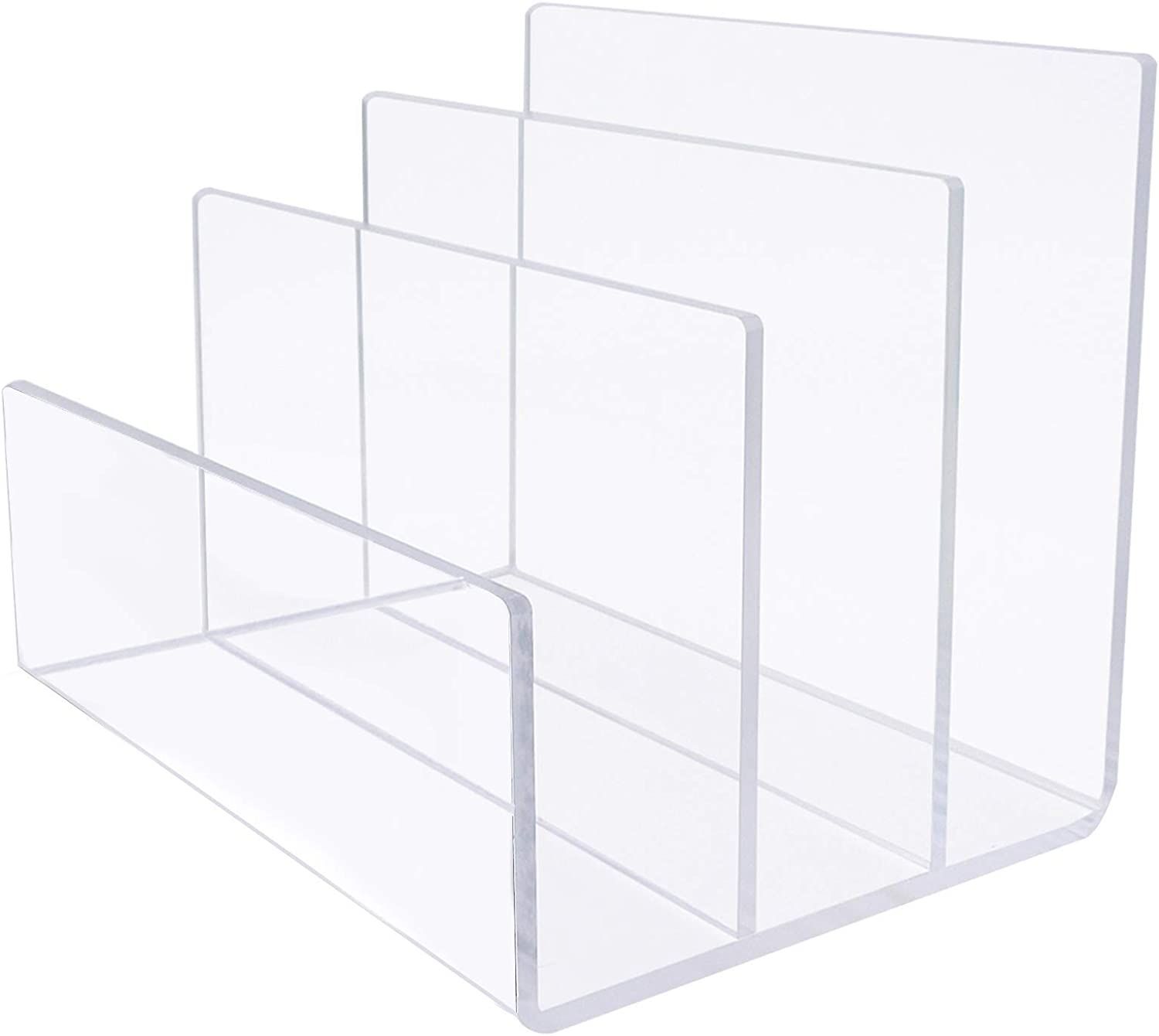 Clear Acrylic File Sorter, Desk File Folder Holder,File Folder Rack for Document Paper Letter Boo... | Amazon (US)