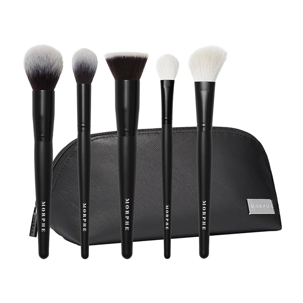 Morphe Face The Beat Makeup Brushes - 5 Piece Makeup Brush Set with Foundation, Blush, Contour & ... | Amazon (US)