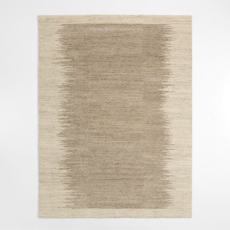 Prague Wool and Viscose Hand-Knotted Ombre Sand Brown Area Rug 6'x9' + Reviews | Crate & Barrel | Crate & Barrel