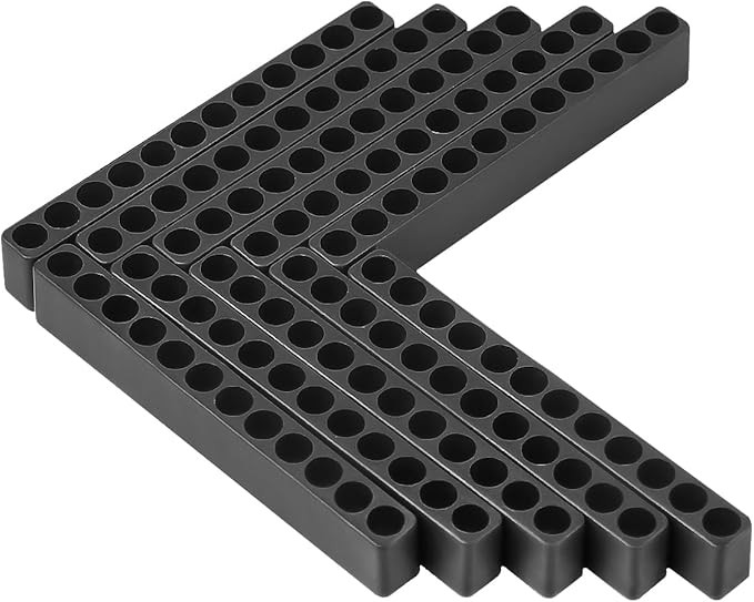 Toolcool 10 Pcs 12 Holes Hex Bit Holder Organizer Screwdriver Bit Holder 1/4 Inch Bit Storage Fle... | Amazon (US)