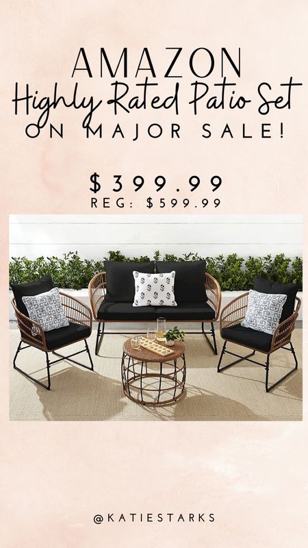 Highly rated patio set on major sale on Amazon! 

Outdoor furniture - patio set 

#LTKHome #LTKSaleAlert #LTKSeasonal