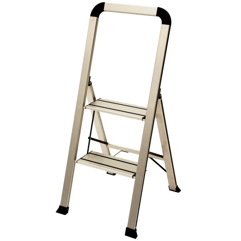 Bella Slim 2 Step 3.42 ft Aluminum Step Stool with 225 lb. Load Capacity | Wayfair North America