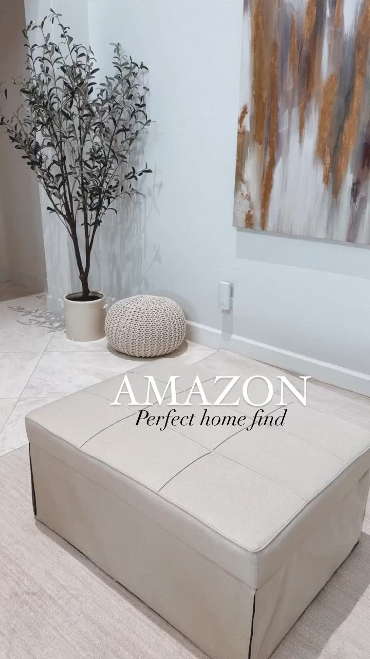 The perfect Amazon home find. This ottoman turns into a bed and it has an amazing linen fabric 
This is the large  size/36 in width 
It also converts into a lounge chair

#LTKU #LTKtravel #LTKhome