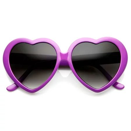 zeroUV Female Large Oversized Womens Heart Shaped Sunglasses Cute Love Fashion Eyewear (Purple) - mm | Walmart (US)