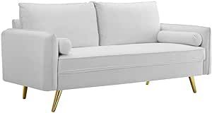 Modway Revive Performance Velvet Sofa, White | Amazon (US)