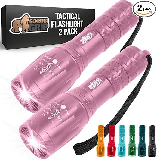 GORILLA GRIP Powerful LED 750 FT Water Resistant 5 Adjustable Mode Tactical Flashlight, High Lume... | Amazon (US)
