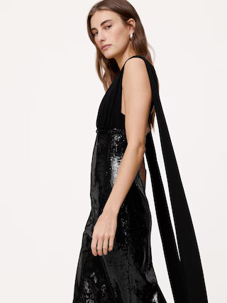 Sequin & Georgette Maxi Dress | Banana Republic (US)