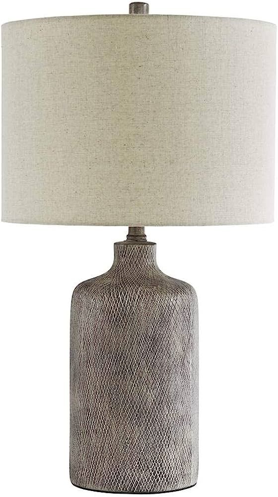 Signature Design by Ashley Linus Modern 25" Ceramic Table Lamp, Natural Stone Finish | Amazon (US)