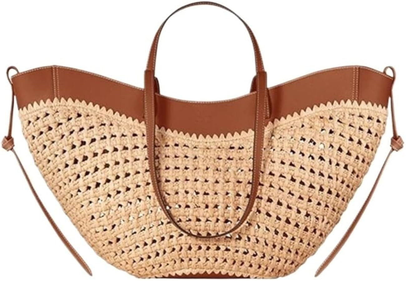 Beach Bags for Women Women\u2019s Woven Tote Bag, Large Capacity Straw Beach Handbag, Simple Casu... | Amazon (US)