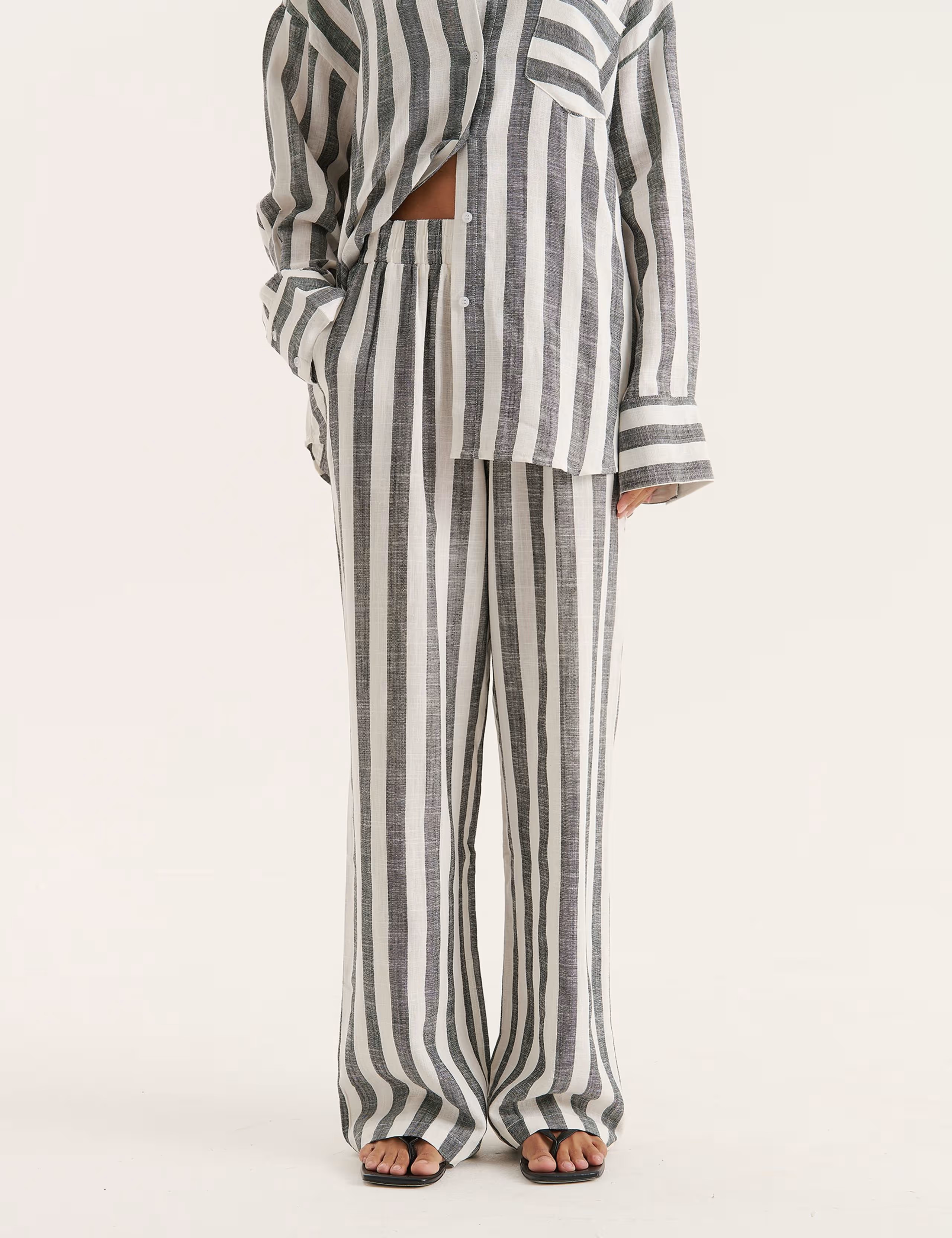 Linen Blend Striped Beach Trousers | Marks & Spencer (UK)