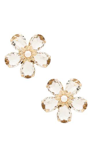 Blossom Studs in Clear & Gold | Revolve Clothing (Global)